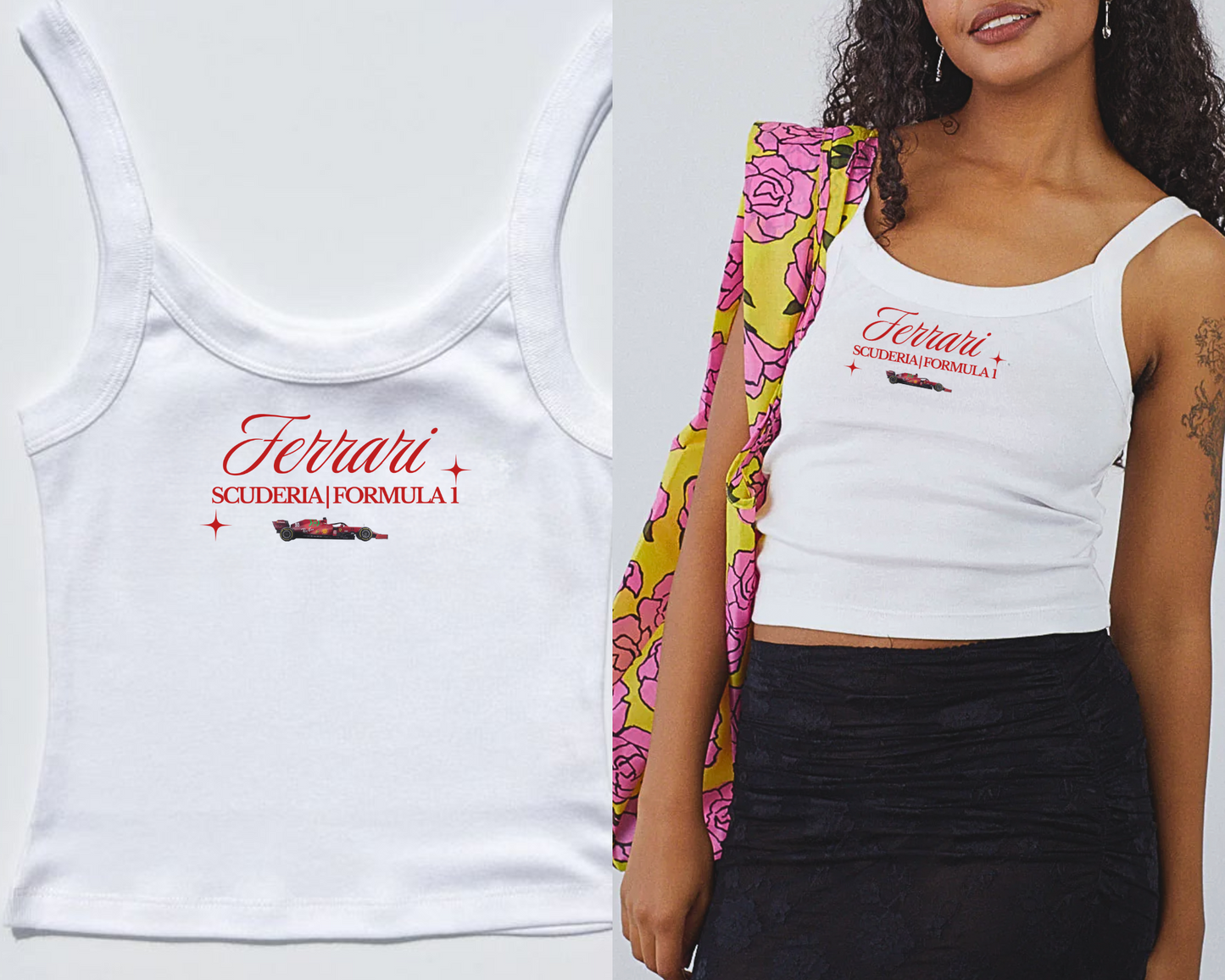 Scuderia Spaghetti Strap Tank Crop Top