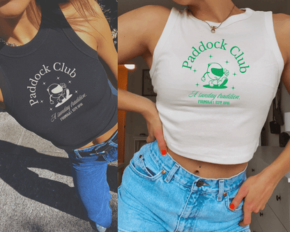 Paddock Club Racer Tank Crop Top